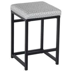 Kirklands Home Bar Stools & Counter Height Stools|Gray Floral Upholstered Counter Stool