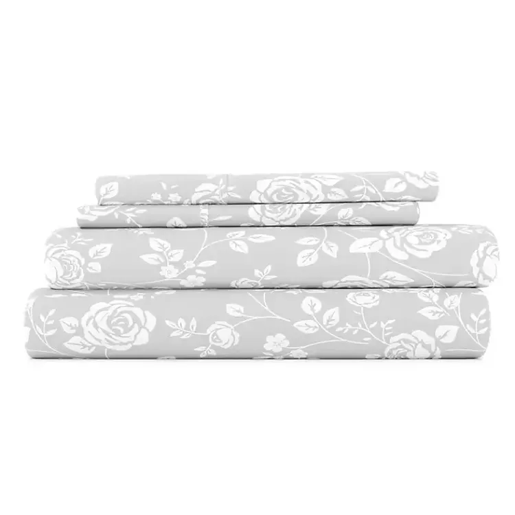 Kirklands Home Bed Sheets|Garden 3-pc. Twin Sheet Set Gray