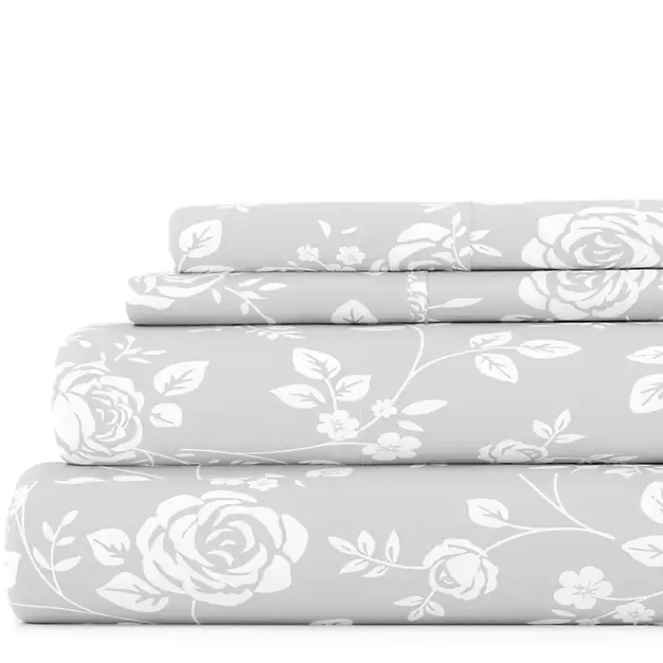 Kirklands Home Bed Sheets|Garden 3-pc. Twin Sheet Set Gray