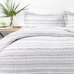Kirklands Home Duvets|Gray Geometric 3-pc. King Duvet Cover Set