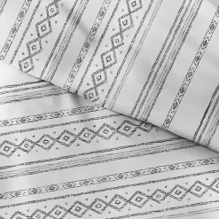 Kirklands Home Duvets|Gray Geometric 3-Pc. Queen Duvet Cover Set