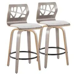 Kirklands Home Bar Stools & Counter Height Stools|Golia Swivel Counter Stools, Set of 2 Gray