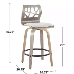 Kirklands Home Bar Stools & Counter Height Stools|Golia Swivel Counter Stools, Set of 2 Gray