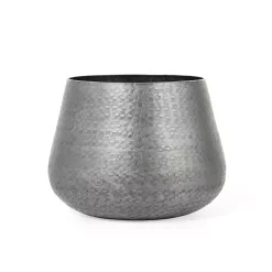 Kirklands Home Planters|Gray Hammered Metal Retta Planter