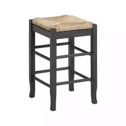 Kirklands Home Bar Stools & Counter Height Stools|Handwoven Square Wooden Counter Stool Gray
