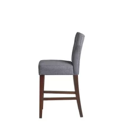 Kirklands Home Bar Stools & Counter Height Stools|Harrison Tufted Counter Stool Gray