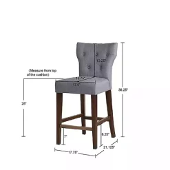 Kirklands Home Bar Stools & Counter Height Stools|Harrison Tufted Counter Stool Gray