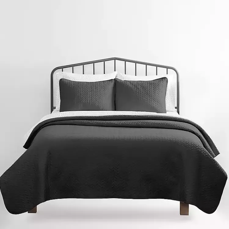 Kirklands Home Bedspreads & Coverlets|Herring 3-pc. Queen Quilted Coverlet Set Gray