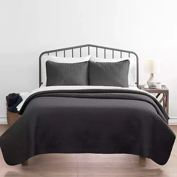 Kirklands Home Bedspreads & Coverlets|Herring 3-pc. Queen Quilted Coverlet Set Gray