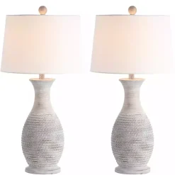 Kirklands Home Table Lamps|Gray Jug Base Table Lamps, Set of 2 White