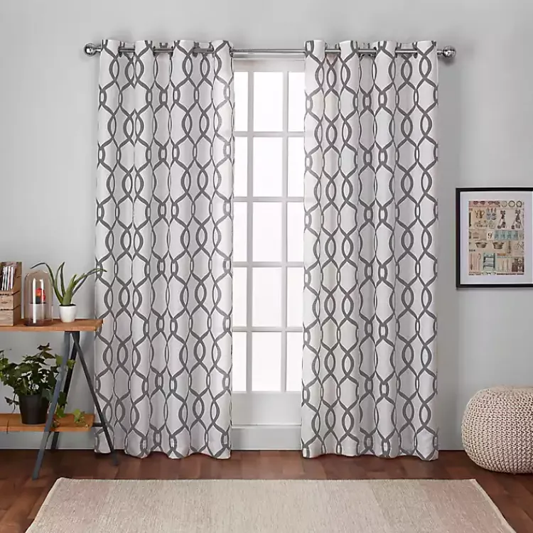 Kirklands Home Curtains & Drapes|Gray Kenzie Curtain Panel Set, 96 in