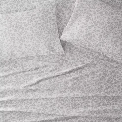 Kirklands Home Bed Sheets|Gray Leopard Print Satin 4-pc. King Sheet Set