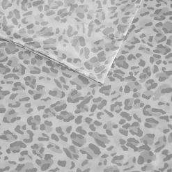 Kirklands Home Bed Sheets|Gray Leopard Print Satin 3-pc. Twin Sheet Set