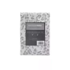 Kirklands Home Bed Sheets|Gray Leopard Satin Standard 2-pc. Pillow Case Set