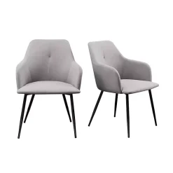Kirklands Home Dining Chairs|Lily Upholstered Dining Chairs, Set of 2 Gray