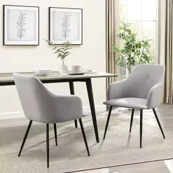 Kirklands Home Dining Chairs|Lily Upholstered Dining Chairs, Set of 2 Gray