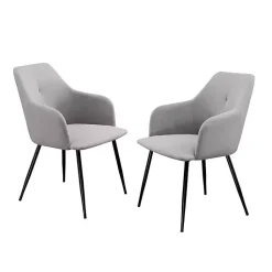 Kirklands Home Dining Chairs|Lily Upholstered Dining Chairs, Set of 2 Gray