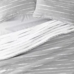 Kirklands Home Quilts|Gray Linear Reversible 3-pc. King Quilt Set