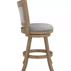 Kirklands Home Bar Stools & Counter Height Stools|Linen and Driftwood Swivel Counter Stool Gray