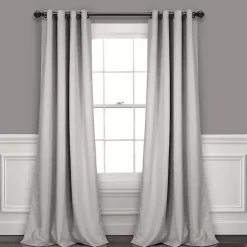 Kirklands Home Curtains & Drapes|Lush Insulated Curtain Panel Set, 95 in. Gray