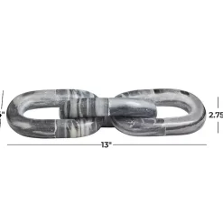 New Gray Marble 3-Link Chain Sculpture Statues & Figurines