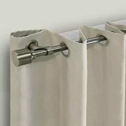 Kirklands Home Curtain Rods & Hardware|Gray Metal Blackout Finial Curtain Rod, 36 in.