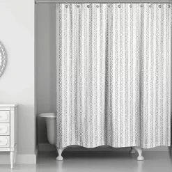 Kirklands Home Shower Curtains|Gray Petal Lines Shower Curtain