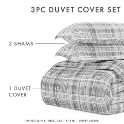 Kirklands Home Duvets|Plaid Polka Dot 2-pc. Twin Duvet Cover Set Gray