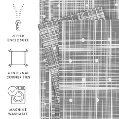 Kirklands Home Duvets|Plaid Polka Dot 2-pc. Twin Duvet Cover Set Gray