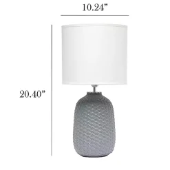 Kirklands Home Table Lamps|Purled Ceramic Table Lamp Gray