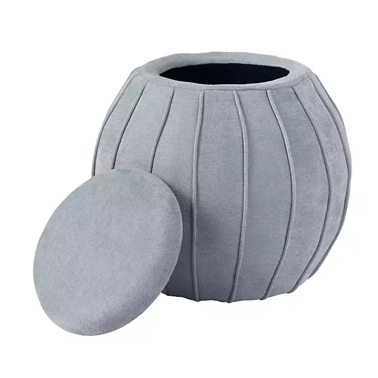 Kirklands Home Benches & Ottomans|Rounded Oval Storage Ottoman Gray