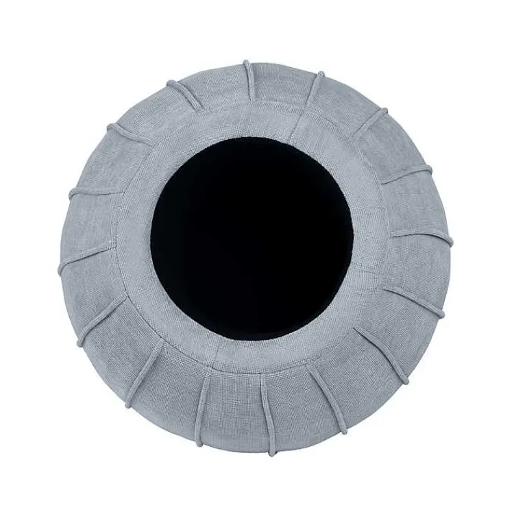 Kirklands Home Benches & Ottomans|Rounded Oval Storage Ottoman Gray