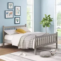 Kirklands Home Beds & Headboards|Rustic Spindleback Full Bed Frame Gray