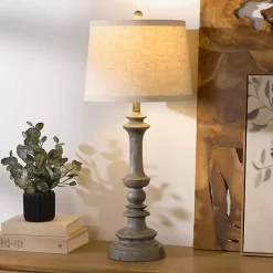 Kirklands Home Table Lamps|Savannah Spindle Table Lamp Gray