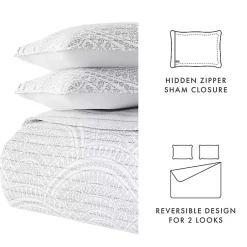 Kirklands Home Quilts|Gray Scalloped Reversible 2-pc. Twin Quilt Set