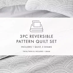 Kirklands Home Quilts|Gray Scalloped Reversible 2-pc. Twin Quilt Set