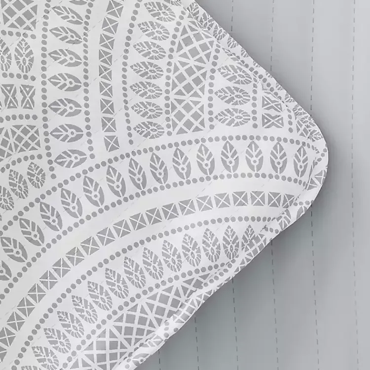 Kirklands Home Quilts|Gray Scalloped Reversible 3-pc. King Quilt Set