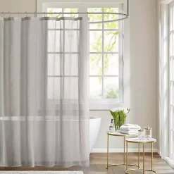 Kirklands Home Shower Curtains|Sheer Shower Curtain Gray