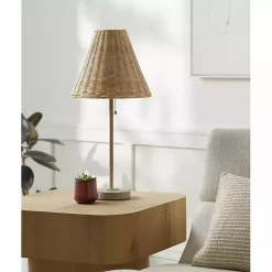 Kirklands Home Table Lamps|Sirocco Table Lamp with Rattan Shade Gray