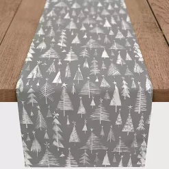 Discount Gray Sketched Trees Table Runner, 72 in. Christmas Dining & Entertaining