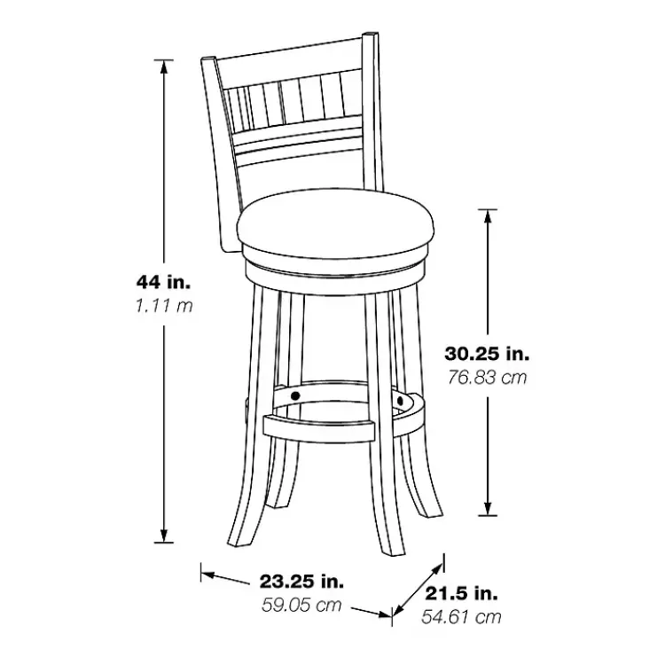 Kirklands Home Bar Stools & Counter Height Stools|Slatted Back Upholstered Swivel Bar Stool Gray