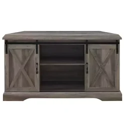 Kirklands Home Tv Stands & Media Consoles|Sliding Barn Doors Corner TV Stand Gray