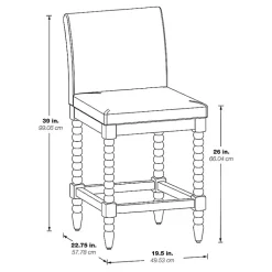 Kirklands Home Bar Stools & Counter Height Stools|Spindle Legs Counter Stool Gray