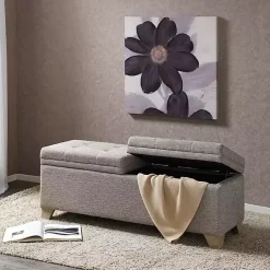 Kirklands Home Benches & Ottomans|Split Seat Jackson Storage Bench Gray