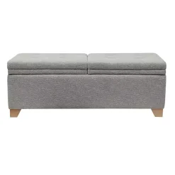 Kirklands Home Benches & Ottomans|Split Seat Jackson Storage Bench Gray