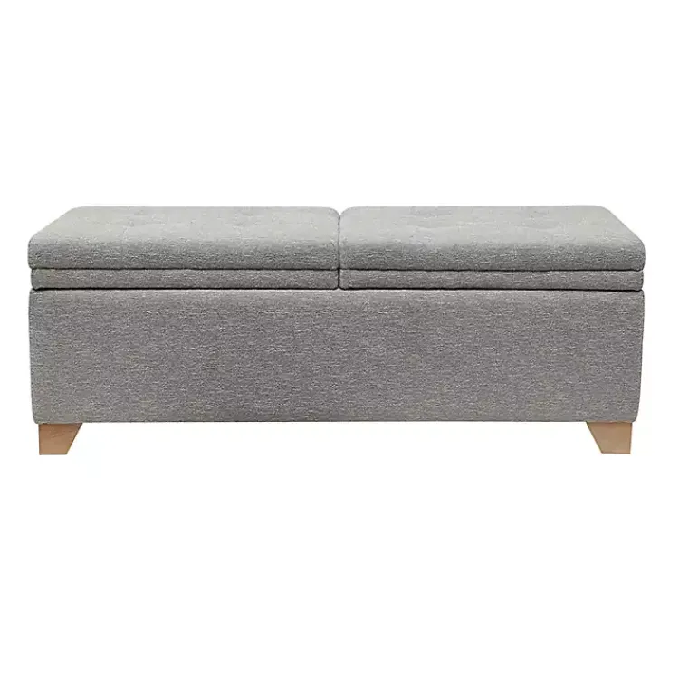Kirklands Home Benches & Ottomans|Split Seat Jackson Storage Bench Gray