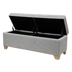 Kirklands Home Benches & Ottomans|Split Seat Jackson Storage Bench Gray