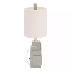 Kirklands Home Table Lamps|Gray Stacked Blocks Table Lamp Ivory
