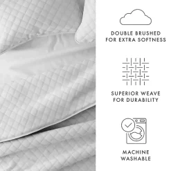 Kirklands Home Quilts|Stitched Diamond 3-pc. Queen Quilt Set Gray