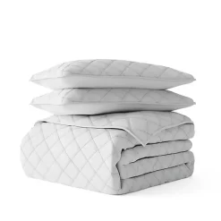 Kirklands Home Quilts|Stitched Diamond 3-pc. King Quilt Set Gray